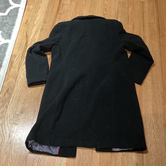 Calvin Klein Size 8 Women's Black Wool Blend Knee Length Coat - Picture 6 of 11